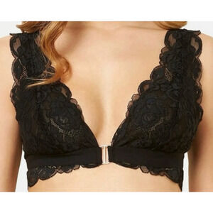 Free People HAH Black Lace Bralette Strappy Open Back Festival Sexy NWT XS